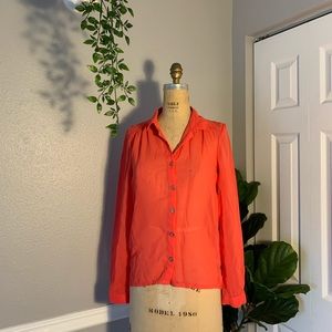 NWT Charlotte Russe Hot Pink Sheer Button Up